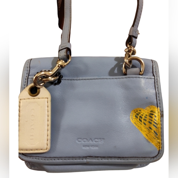 Coach Legacy Leather Mini XB 48005 Periwinkle Blue Crossbody Bag Tag Customized - Picture 3 of 9